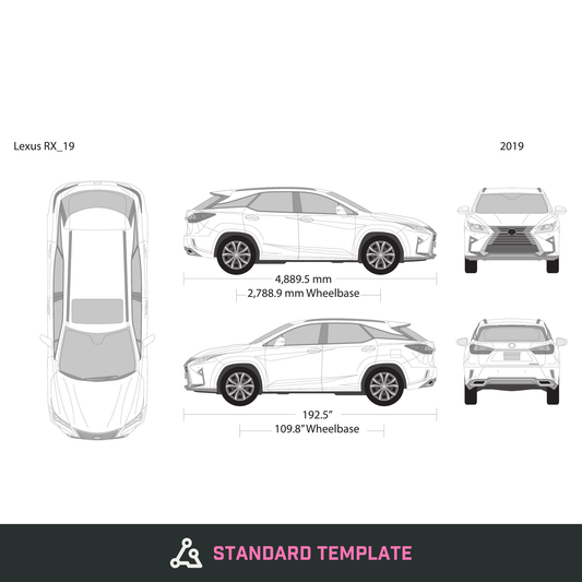 2019 Lexus RX vector wrap template, Design-Ready PDF - GravBase