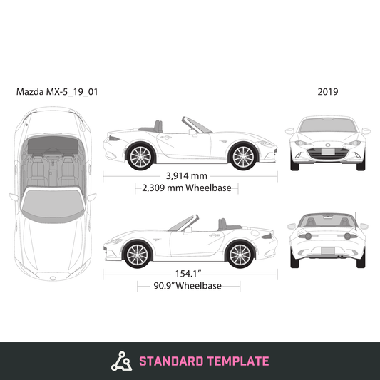 2019 Mazda MX-5 vector wrap template V01, Design-Ready PDF - GravBase