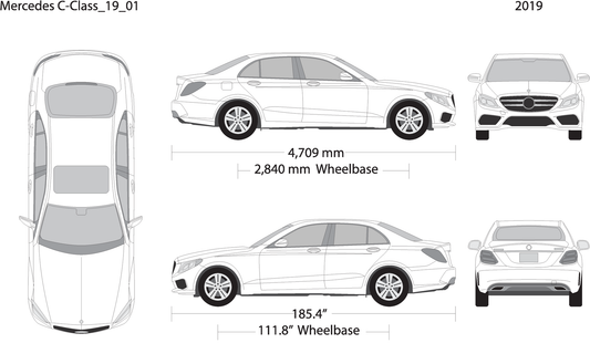 2019 Mercedes C Class V01 Vehicle Wrap Template