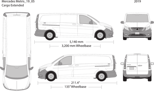 2019 Mercedes Metris vector wrap template V05, Design-Ready PDF - GravBase