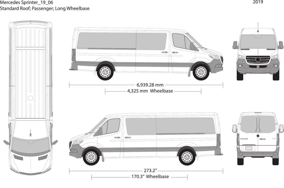 2019 Mercedes Sprinter vector wrap template V06, Design-Ready PDF - GravBase