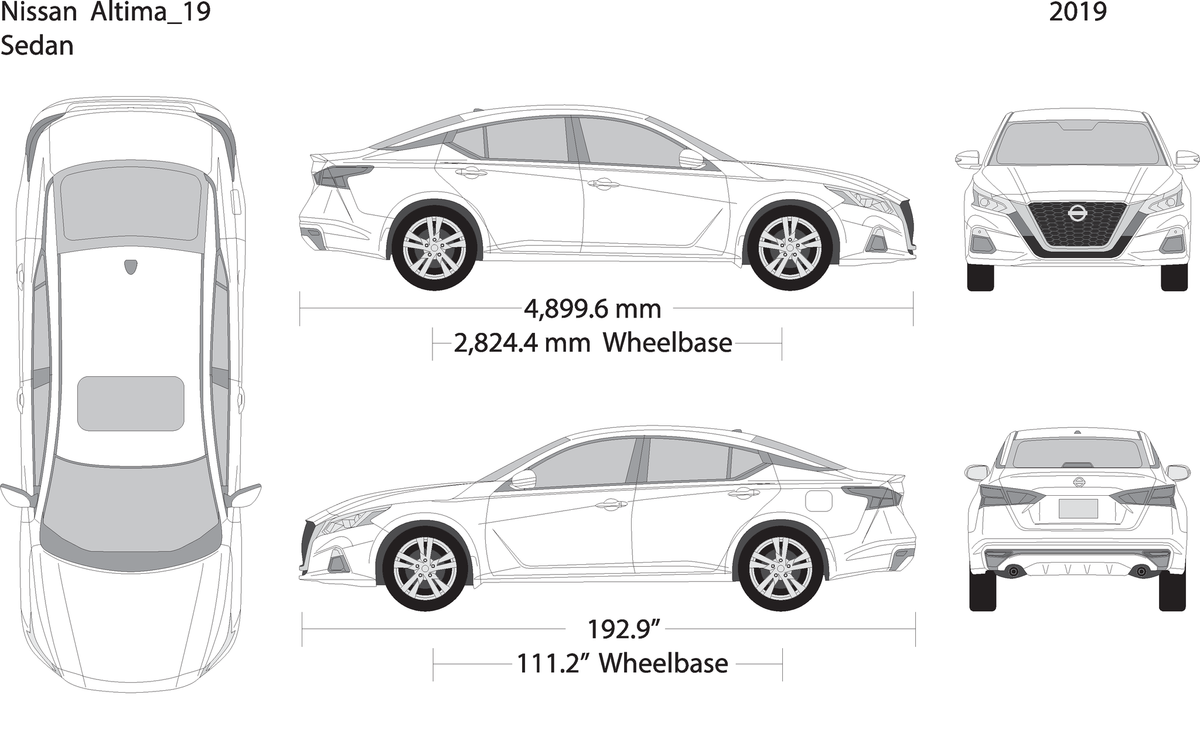 2019 Nissan Altima V01 Vehicle Wrap Template