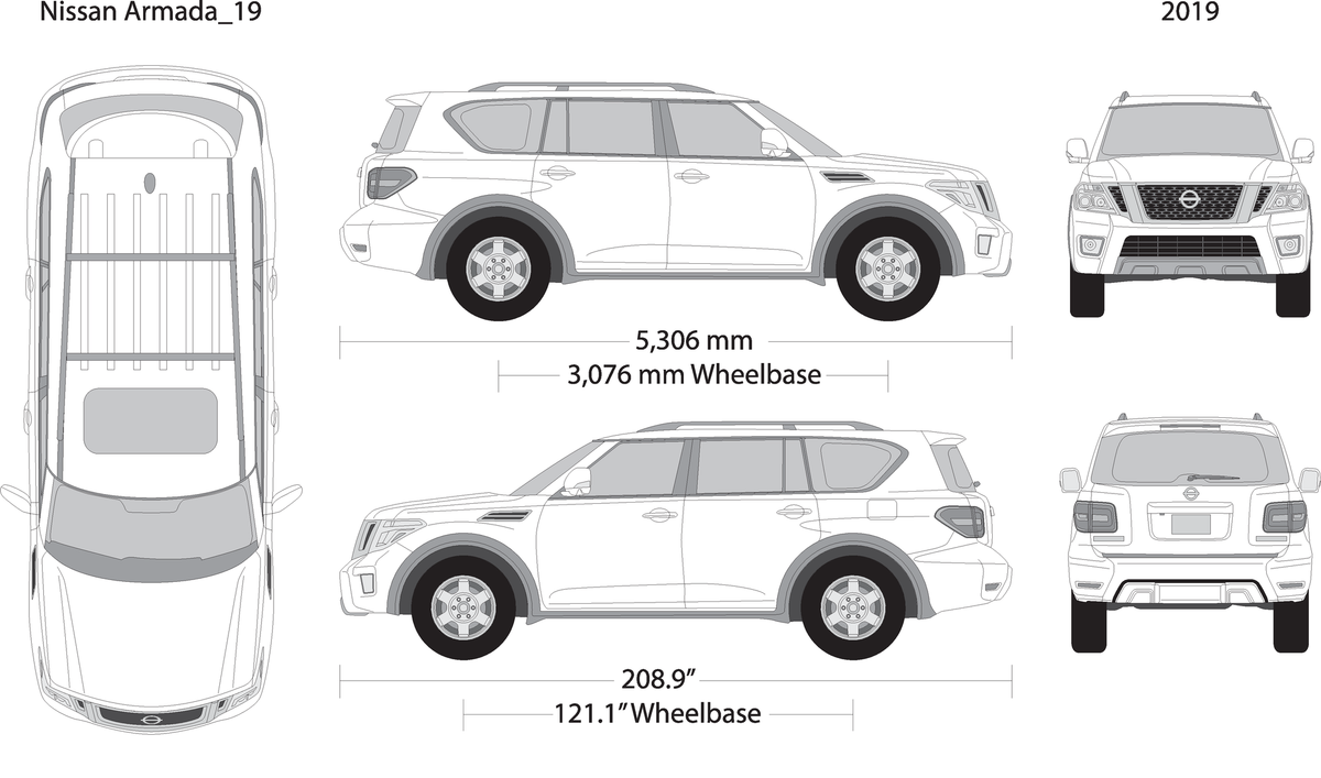 2019 Nissan Armada V19 Vehicle Wrap Template