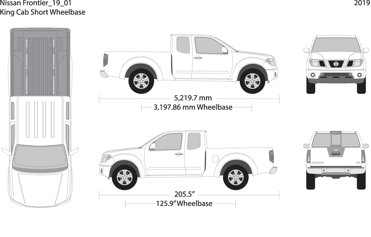 2019 Nissan Frontier Front V01 Vehicle Wrap Template
