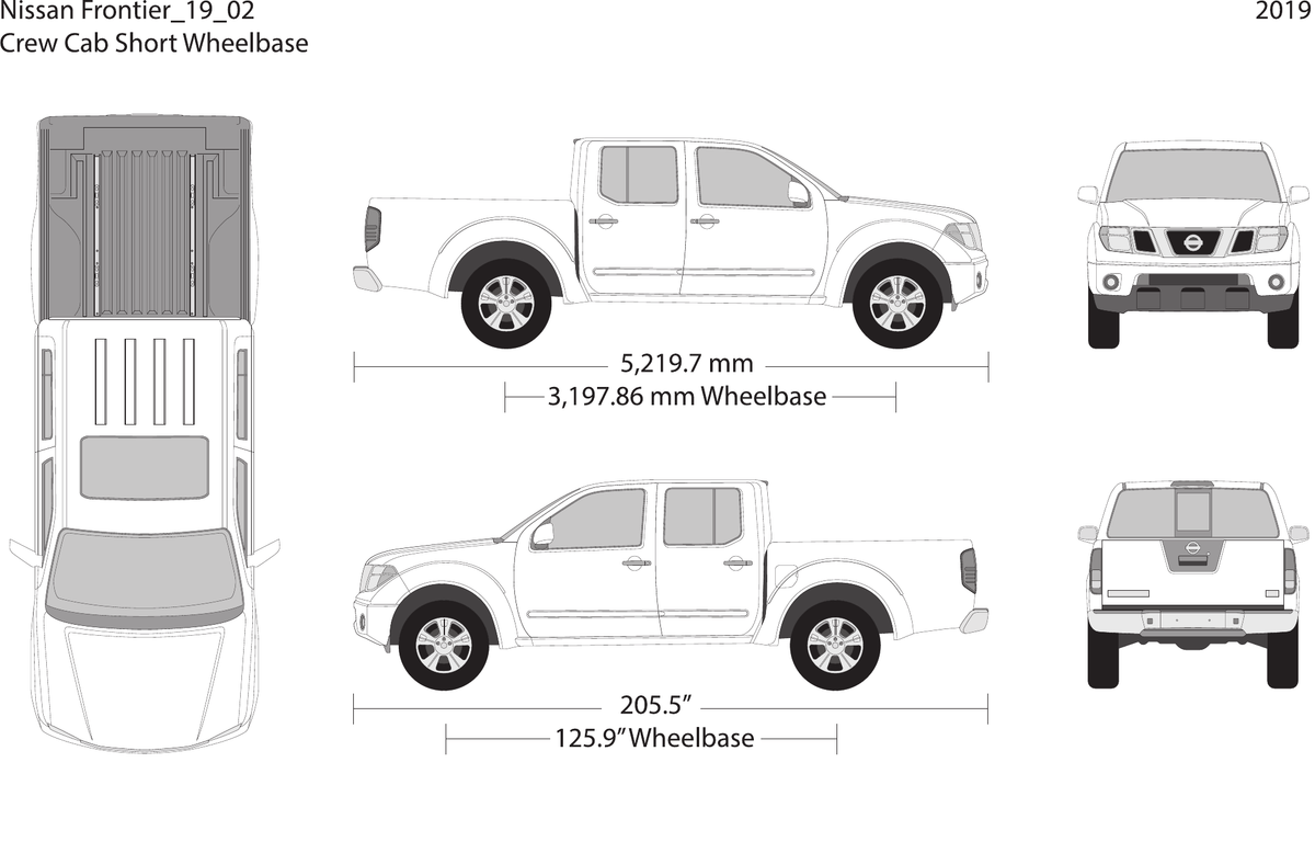 2019 Nissan Frontier vector wrap template V02, Design-Ready PDF - GravBase