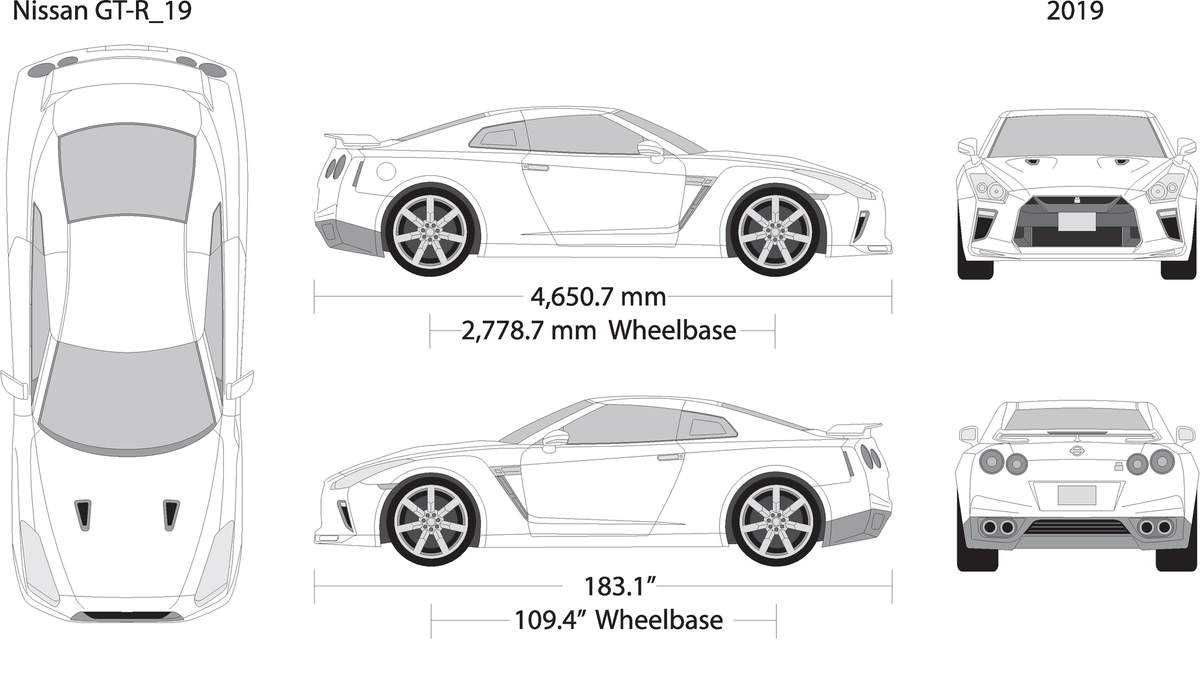 2019 Nissan Gt R V19 Vehicle Wrap Template