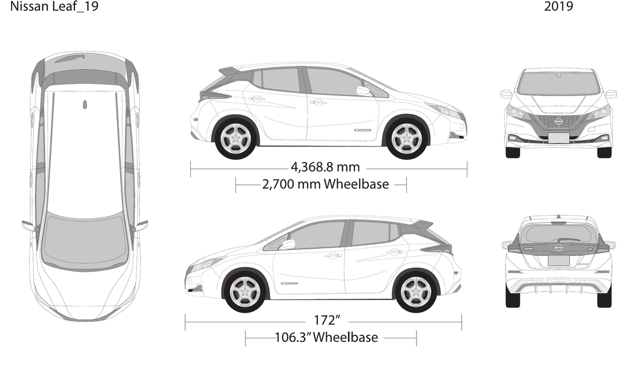 2019 Nissan Leaf vector wrap template, Design-Ready PDF - GravBase