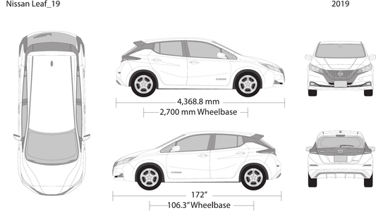 2019 Nissan Leaf vector wrap template, Design-Ready PDF - GravBase