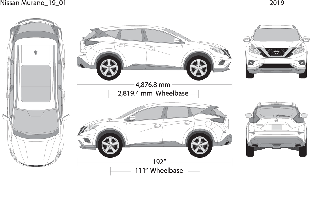 2019 Nissan Murano V01 Vehicle Wrap Template