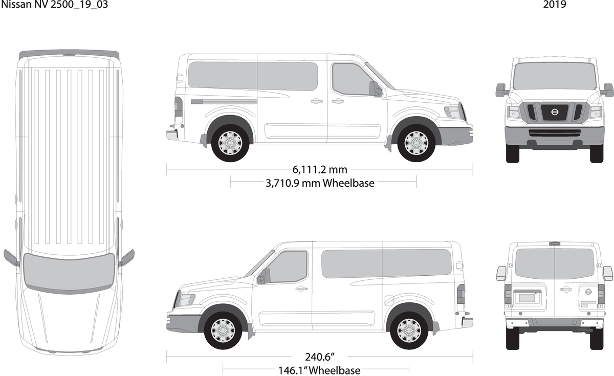 2019 Nissan Nv Passenger V03 Vehicle Wrap Template
