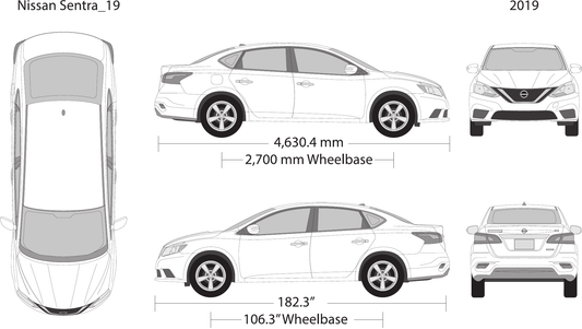 2019 Nissan Sentra vector wrap template, Design-Ready PDF - GravBase