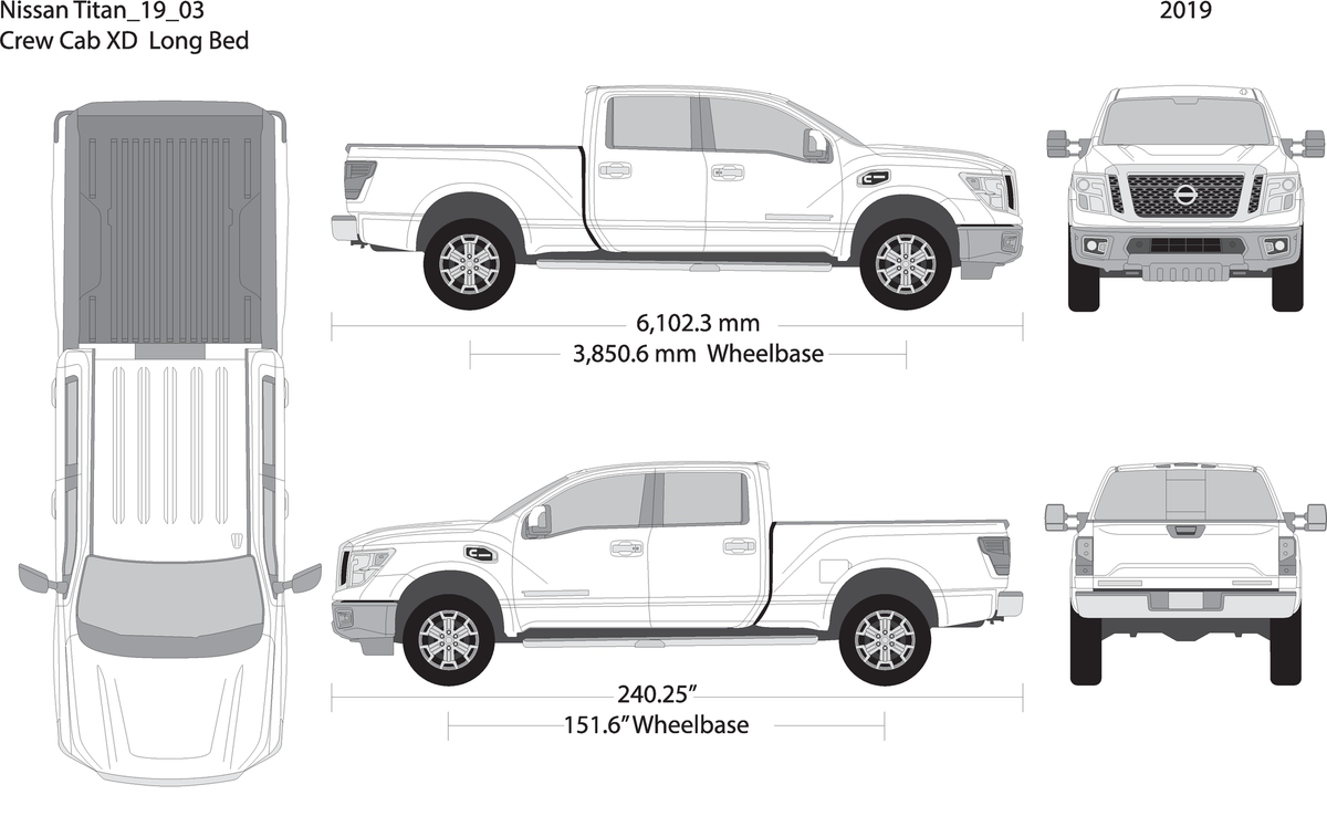 2019 Nissan Titan V03 Vehicle Wrap Template