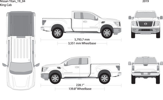 2019 Nissan Titan V04 Vehicle Wrap Template