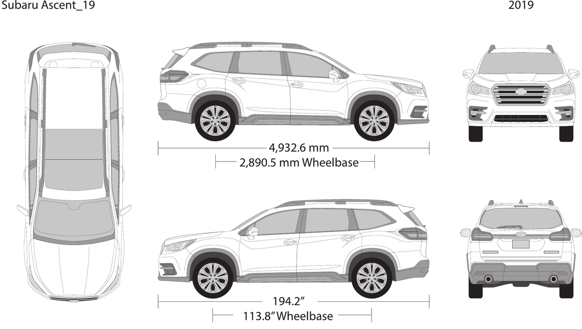 2019 Subaru Ascent vector wrap template, Design-Ready PDF - GravBase
