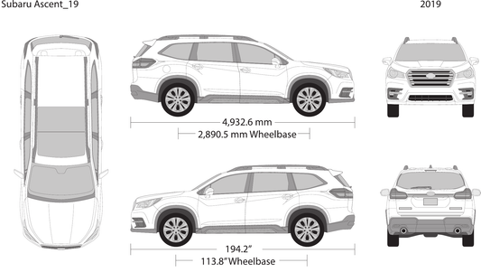 2019 Subaru Ascent vector wrap template, Design-Ready PDF - GravBase