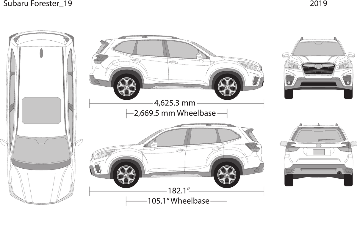 2019 Subaru Forester vector wrap template, Design-Ready PDF - GravBase