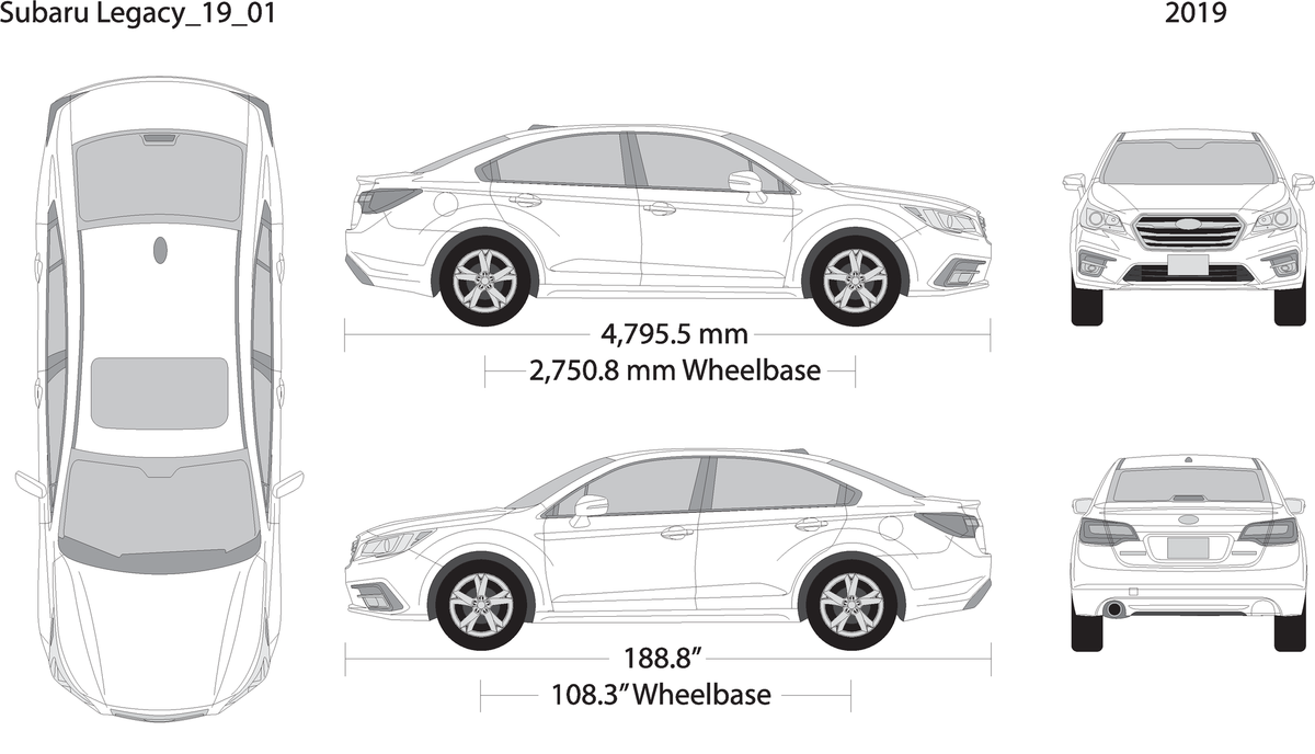 2019 Subaru Legacy V01 Vehicle Wrap Template