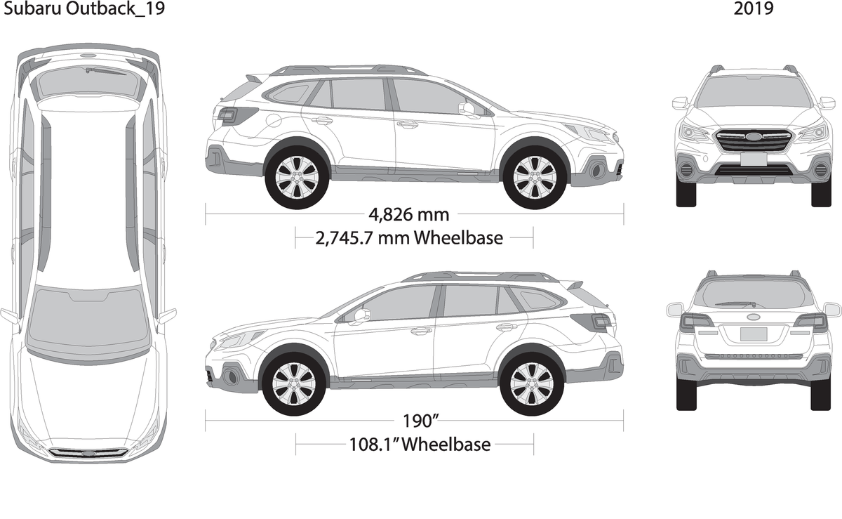 2019 Subaru Outback V19 Vehicle Wrap Template