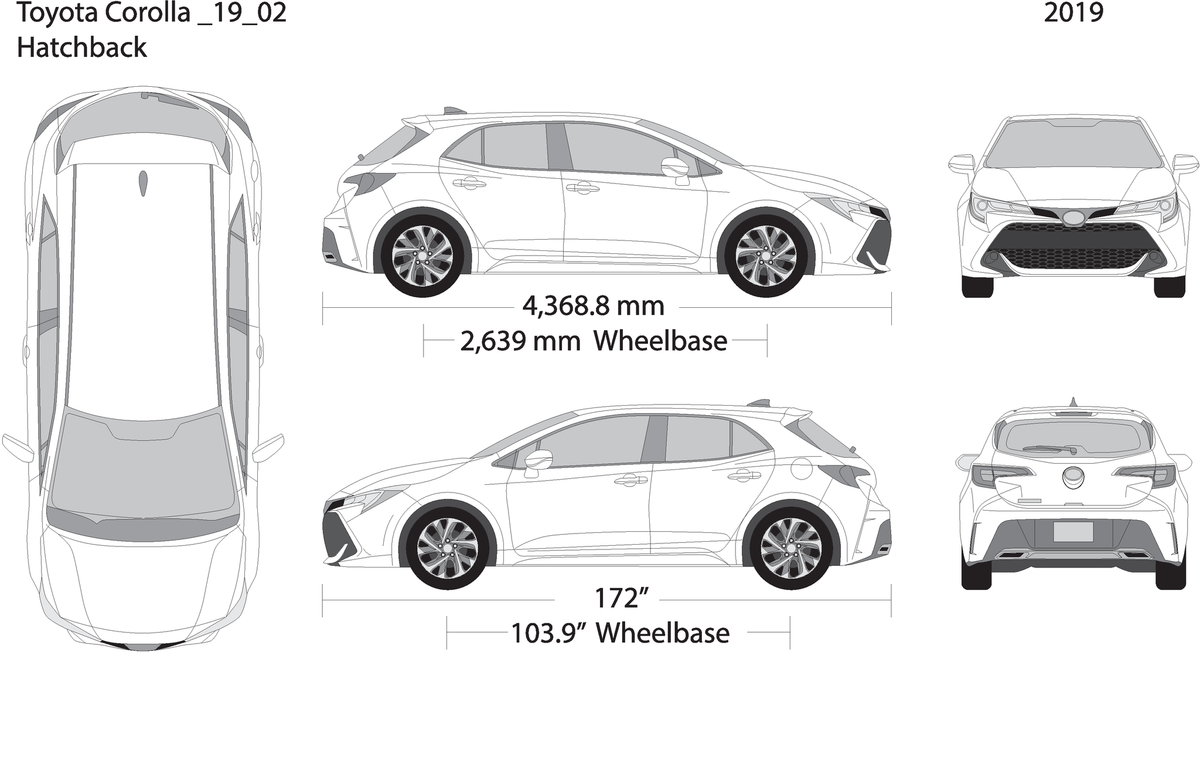 2019 Toyota Corolla V02 Vehicle Wrap Template