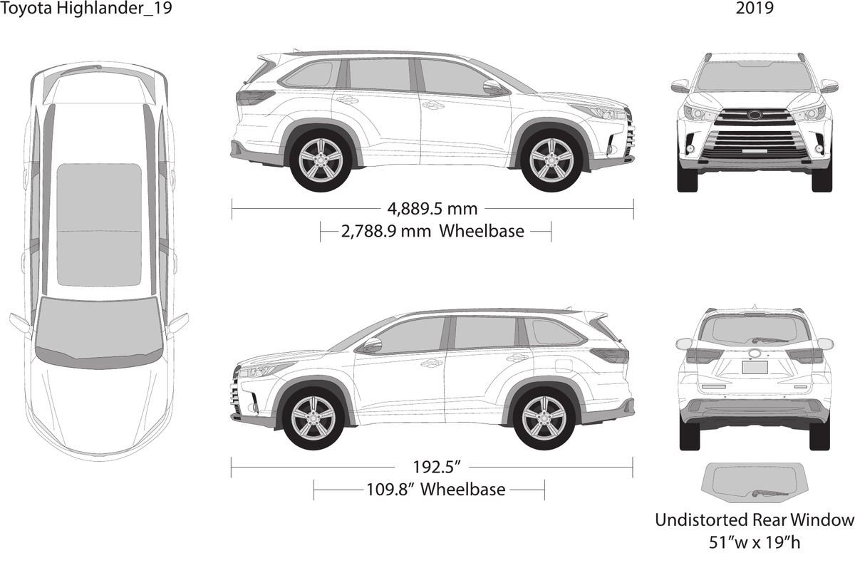 2019 Toyota Highlander vector wrap template, Design-Ready PDF - GravBase