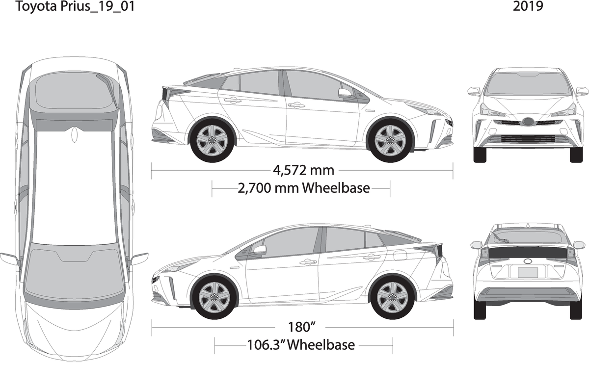 2019 Toyota Prius V01 Vehicle Wrap Template