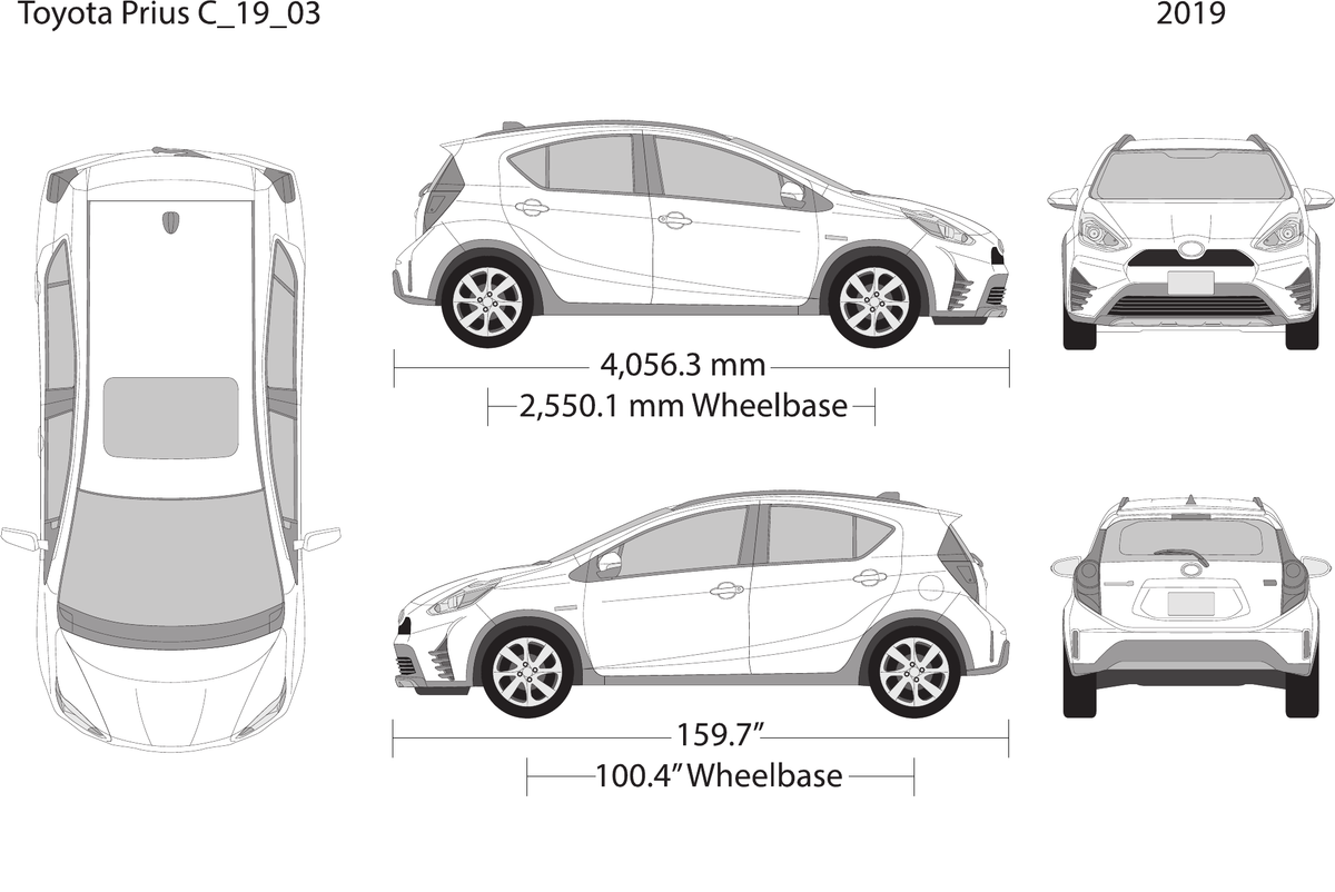 2019 Toyota Prius vector wrap template V03, Design-Ready PDF - GravBase