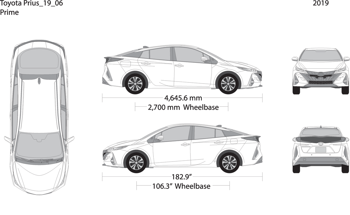 2019 Toyota Prius V06 Vehicle Wrap Template