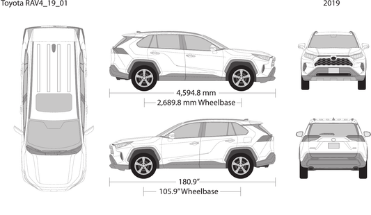 2019 Toyota RAV4 Vector Wrap Template - GravBase