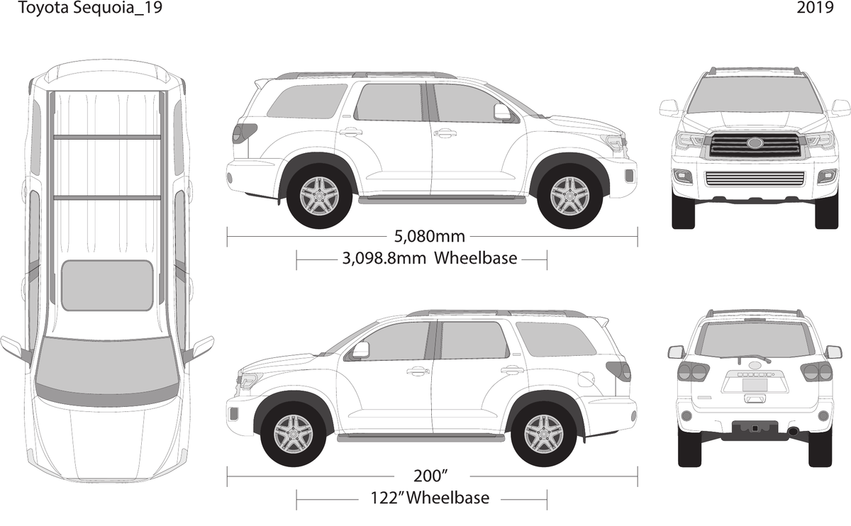 2019 Toyota Sequoia vector wrap template, Design-Ready PDF - GravBase