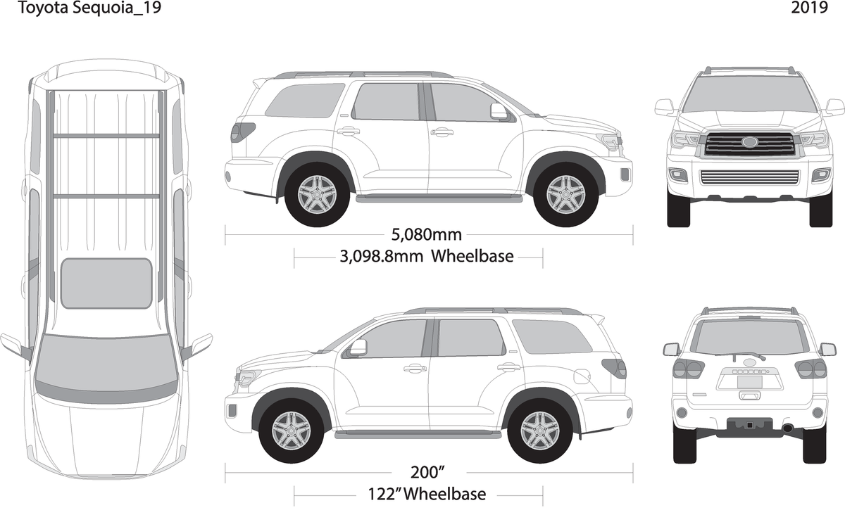 2019 Toyota Sequoia V19 Vehicle Wrap Template
