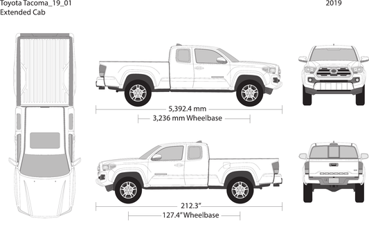 2019 Toyota Tacoma vector wrap template V01, Design-Ready PDF - GravBase
