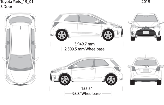2019 Toyota Yaris V01 Vehicle Wrap Template