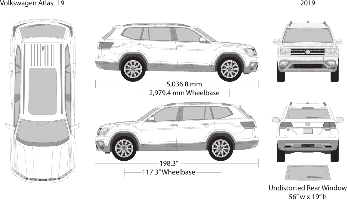2019 Volkswagen Atlas vector wrap template, Design-Ready PDF - GravBase