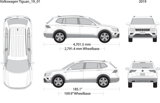 2019 Volkswagen Tiguan V19 Vehicle Wrap Template