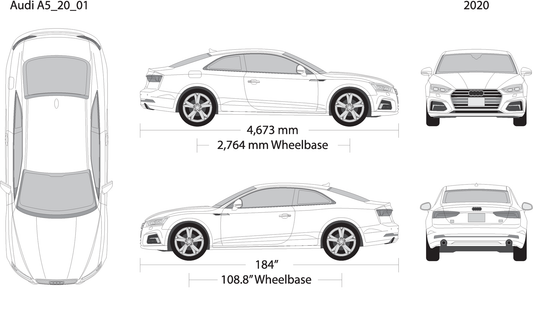 2020 Audi A5 V01 Vehicle Wrap Template