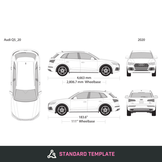 2020 Audi Q5 vector wrap template, Design-Ready PDF - GravBase