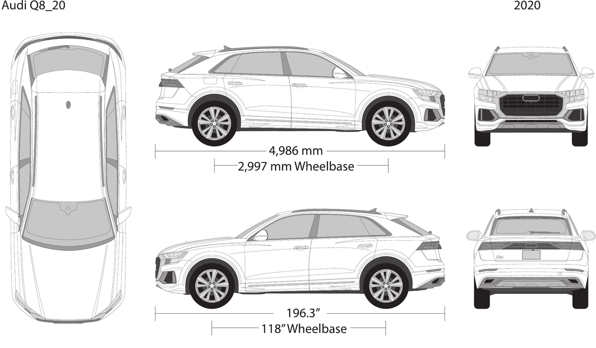 2020 Audi Q8 vector wrap template, Design-Ready PDF - GravBase