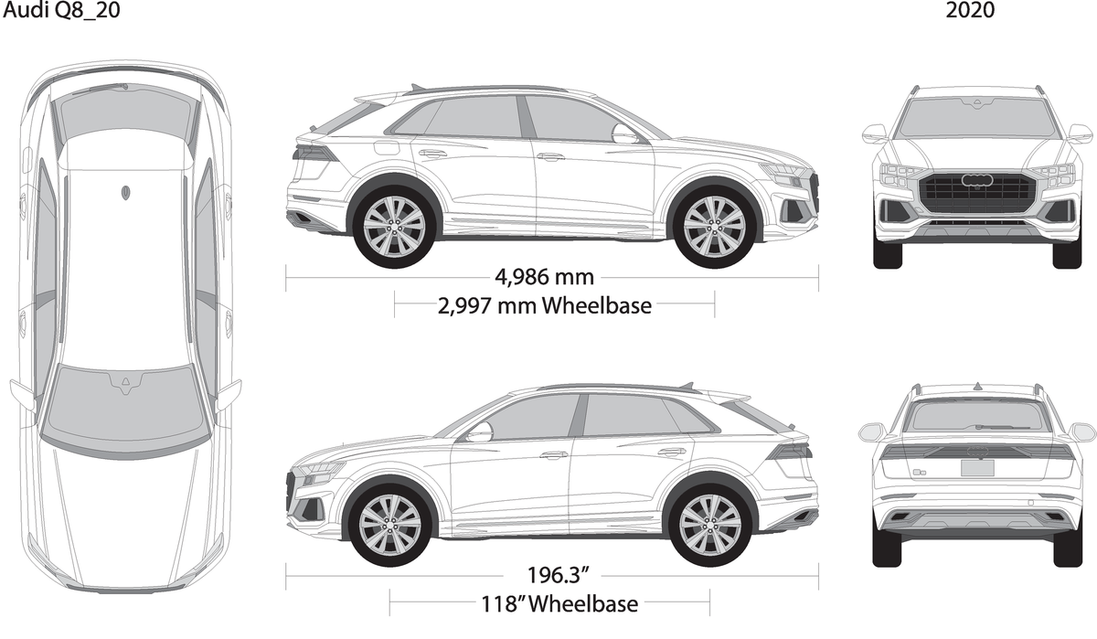 2020 Audi Q8 V20 Vehicle Wrap Template