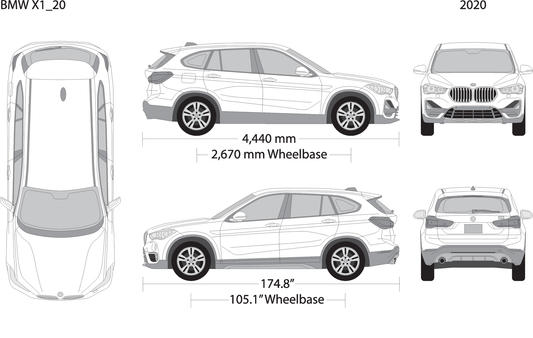 2020 Bmw X1 V20 Vehicle Wrap Template