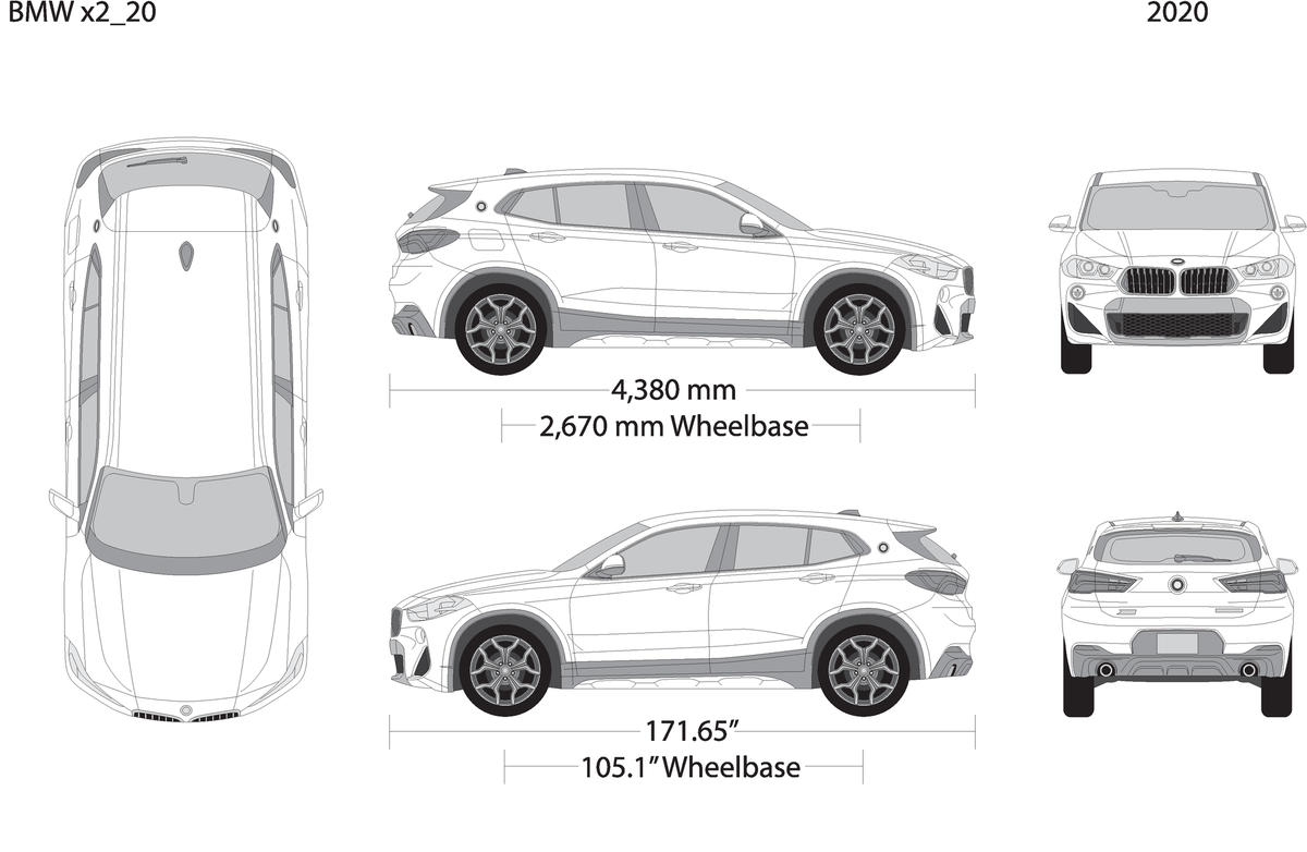 2020 Bmw X2 V20 Vehicle Wrap Template