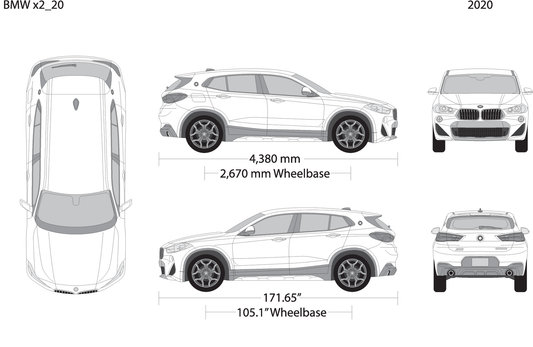 2020 Bmw X2 V20 Vehicle Wrap Template