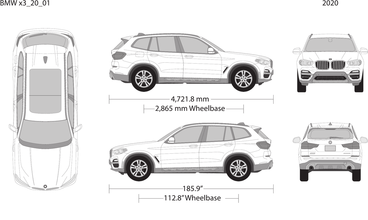 2020 BMW X3 Vector Wrap Template - GravBase