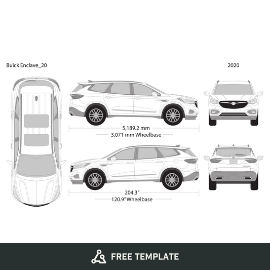 2020 Buick Enclave free vector vehicle wrap template - GravBase