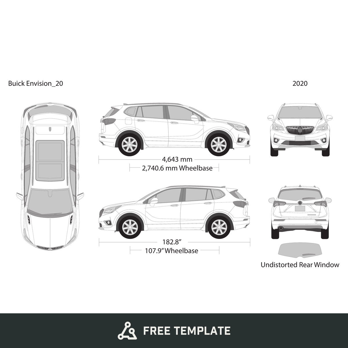 2020 Buick Envision free vector vehicle wrap template - GravBase