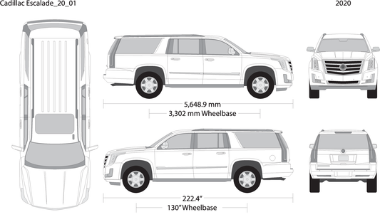 2020 Cadillac Escalade V01 Vehicle Wrap Template