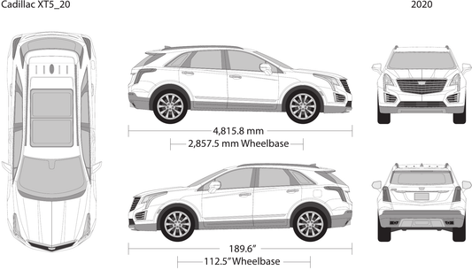 2020 Cadillac XT5 vector wrap template, Design-Ready PDF - GravBase