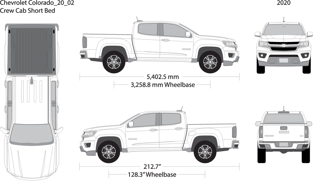 2020 Chevy Colorado V02 Vehicle Wrap Template