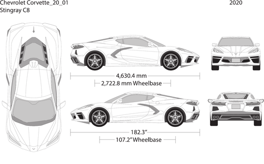 2020 Chevy Corvette Vector Wrap Template - GravBase