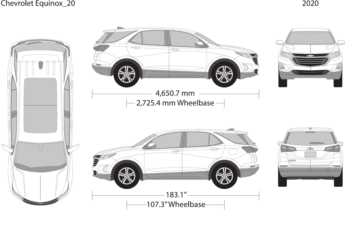 2020 Chevy Equinox vector wrap template, Design-Ready PDF - GravBase