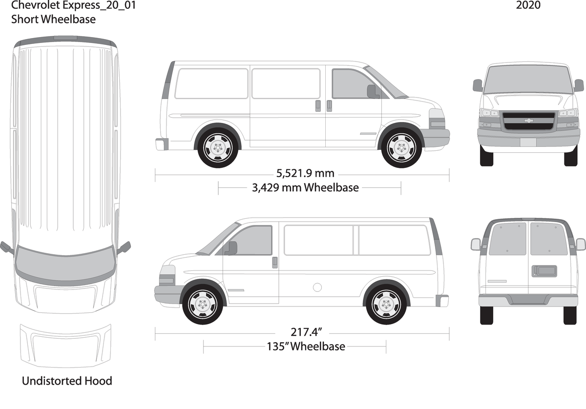 2020 Chevy Express V01 Vehicle Wrap Template